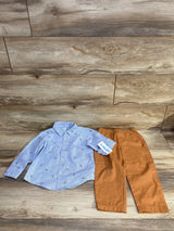 NEW Carter's 2pc Paper Airplanes Button Up Shirt & Pants Blue sz 3T