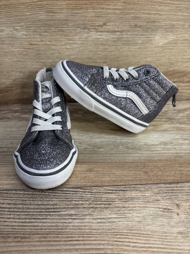 Vans Sk8-Hi Zip Shoe Racing Purple Glitter sz 5c - Me n Mommy To Be