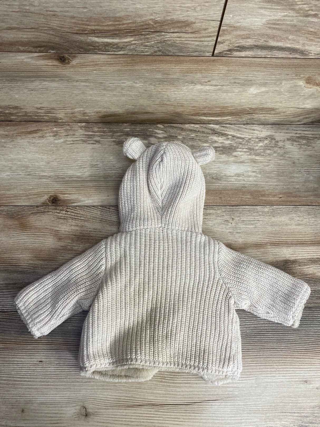 Baby Gap Sherpa-Lined Garter Sweater Oatmeal sz 0-3m