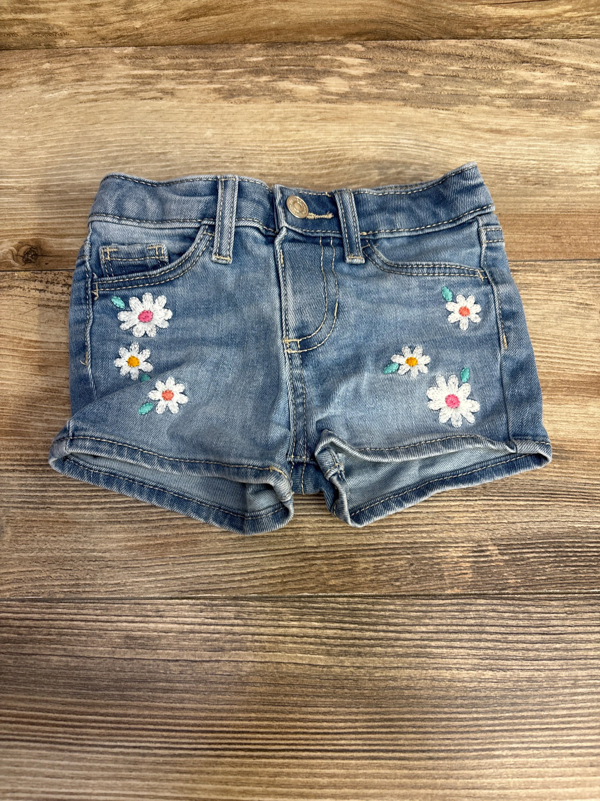 Jumping Beans Embroidered Denim Shorts Blue sz 12m - Me n Mommy To Be