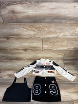 Shein 3pc Jacket & Skirt Set Cream sz 5T