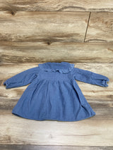 Zara Corduroy Eyelet Dress Blue sz 18-24m