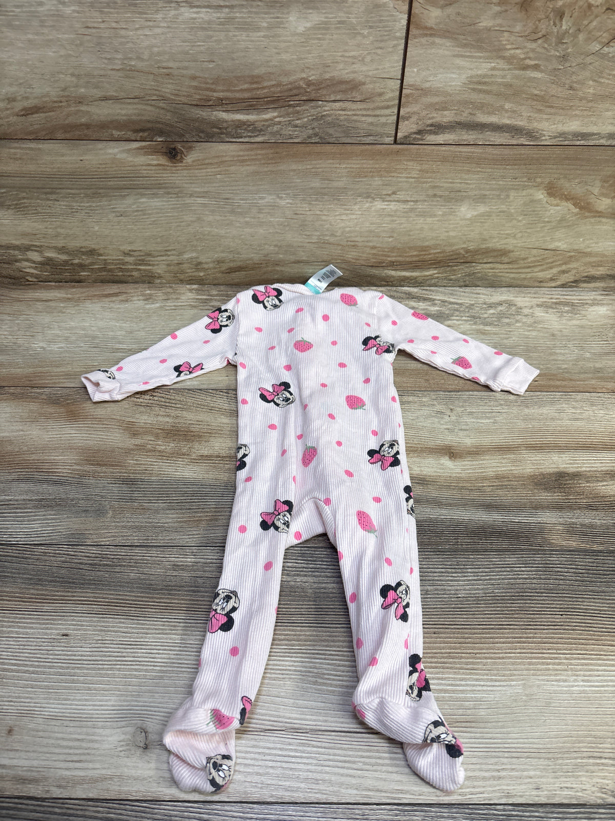 Disney Baby Minnie Mouse Ribbed Sleeper Pink sz 3-6m
