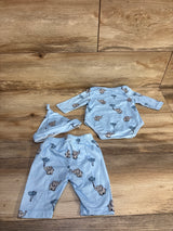 Shein 3pc Elephant Bodysuit & Pants Set Blue sz 0-1m