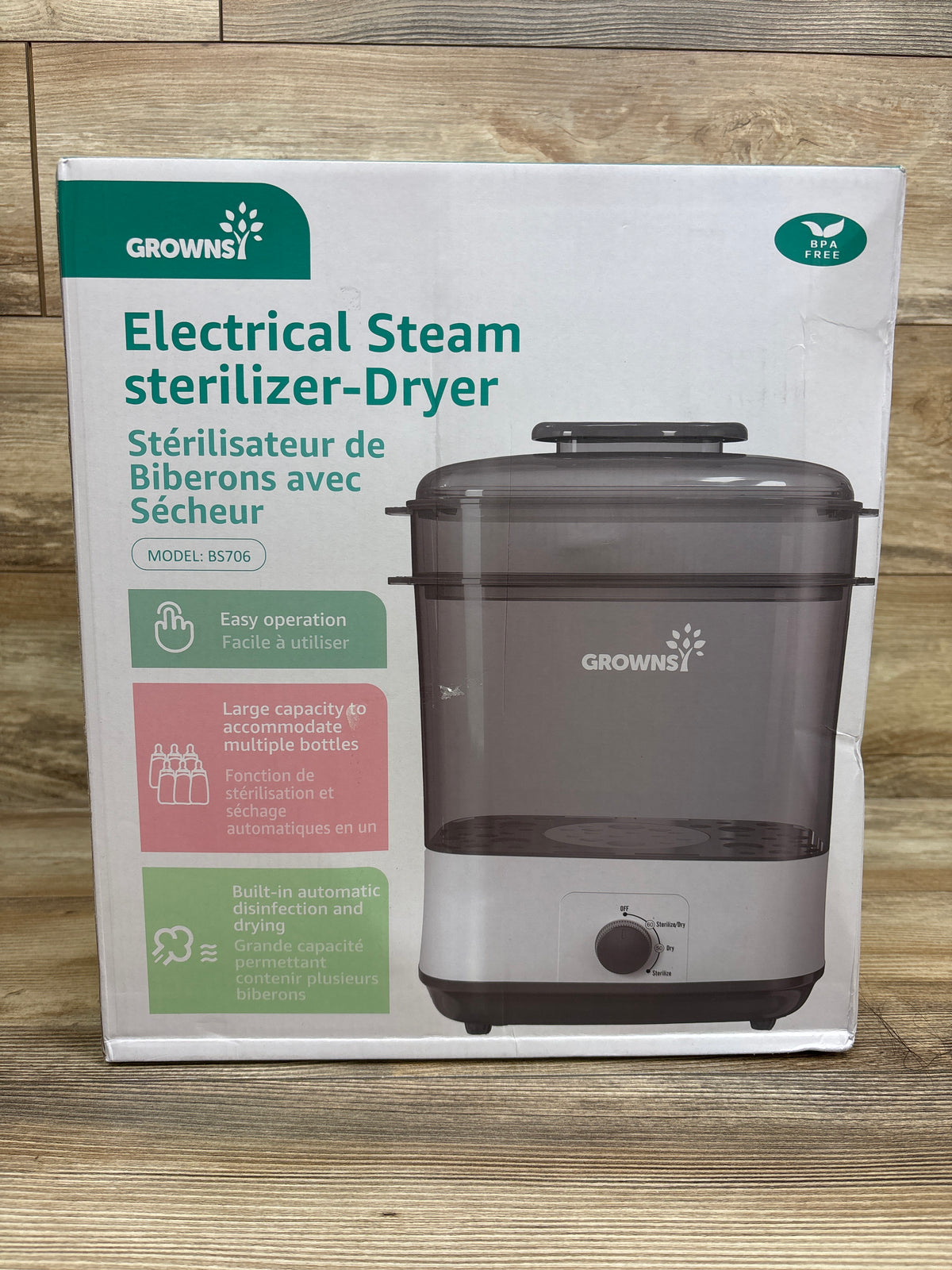 NEW GROWNSY Electrical Steam Bottle Sterilizer and Dryer