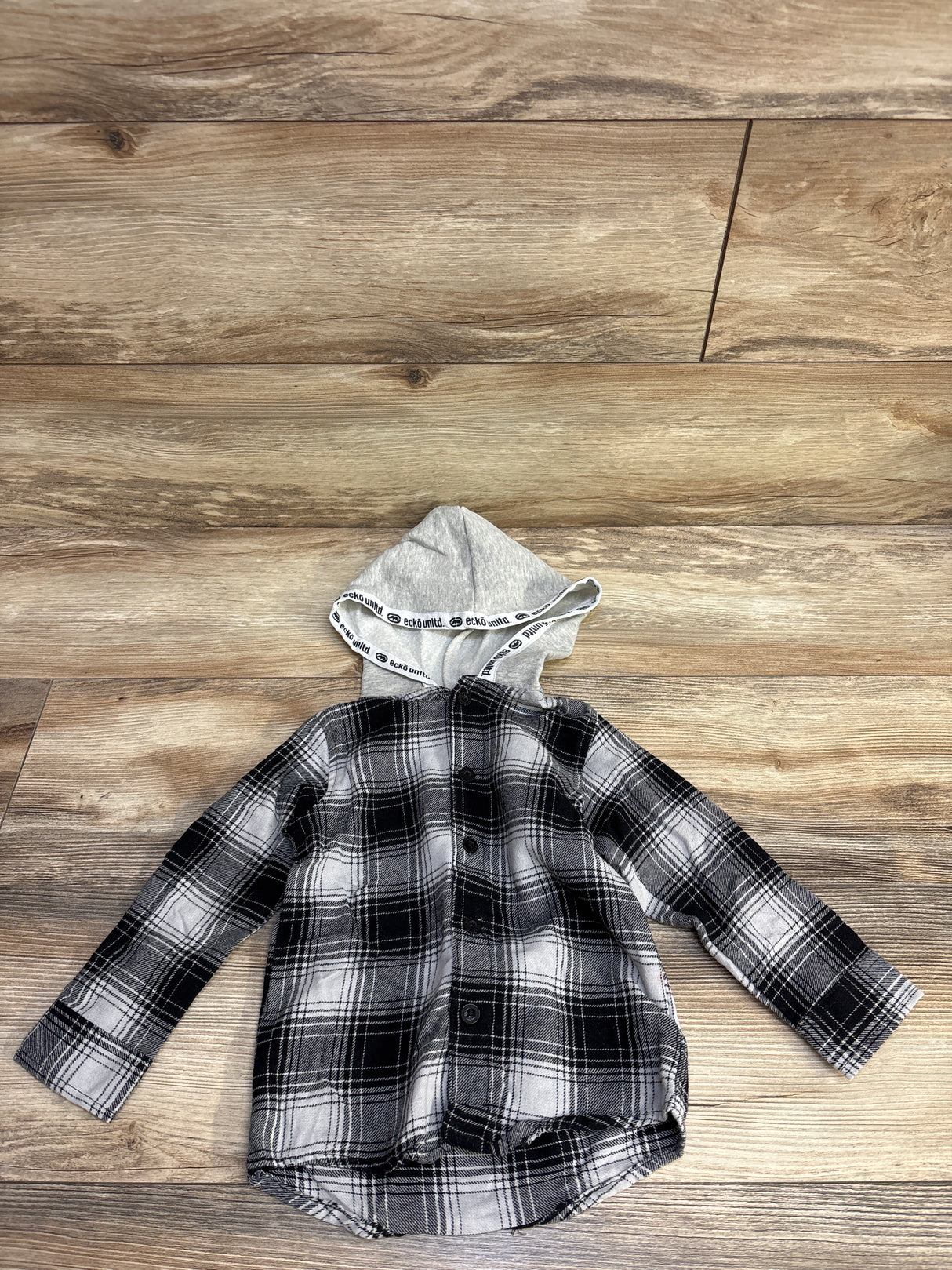 Ecko Unltd Hooded Flannel Black & White sz 2T