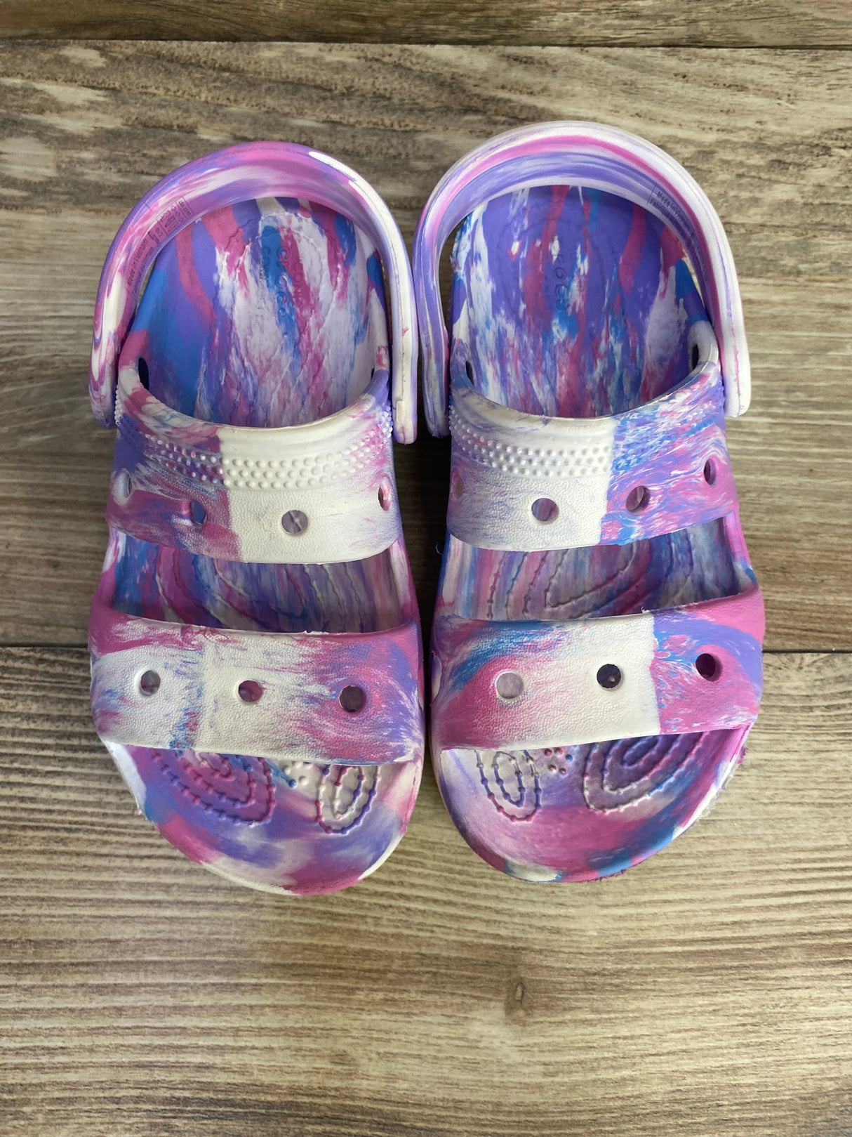 Crocs Marbled Tie Dye Sandals Purple sz 10c