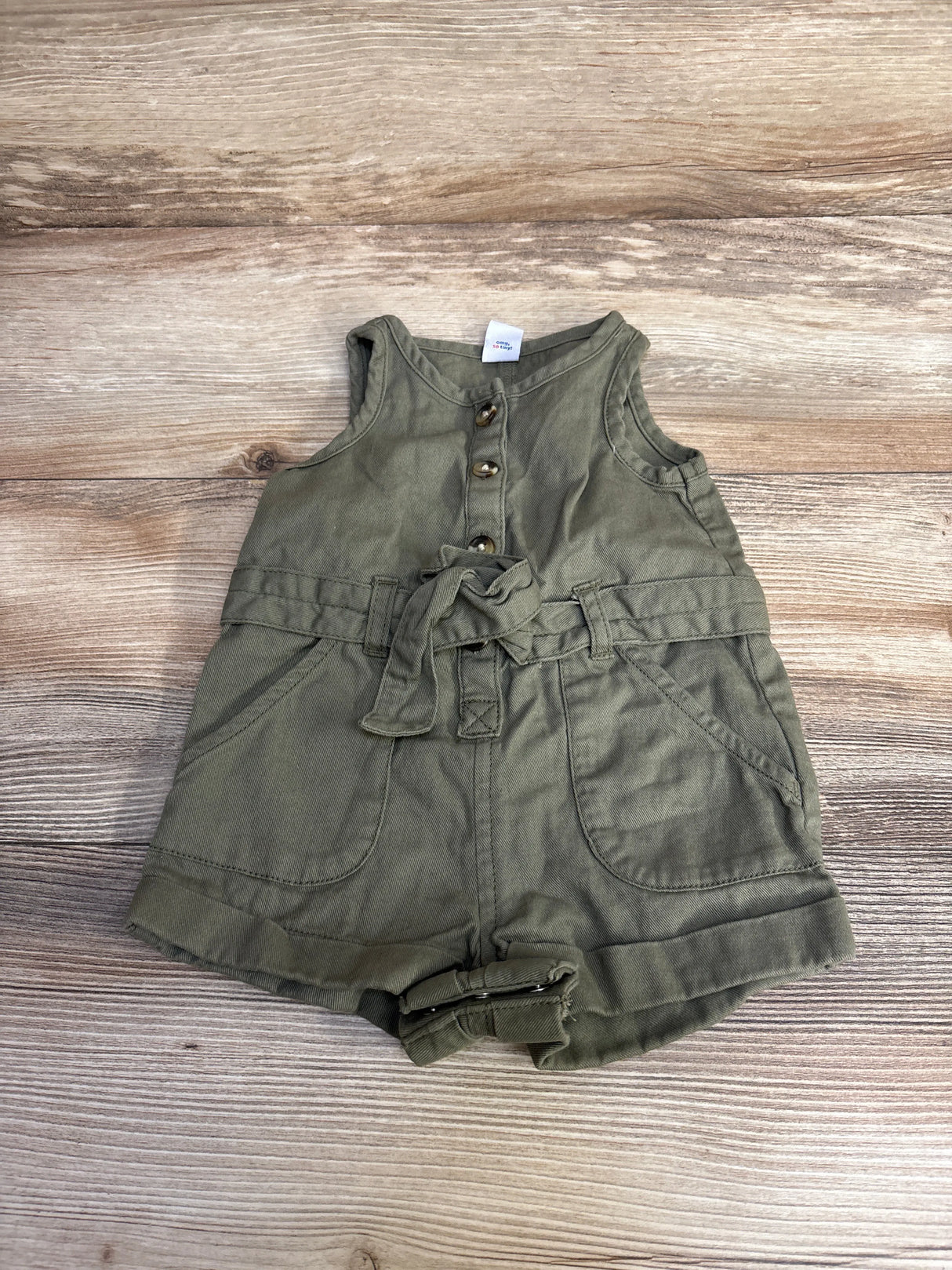 Old Navy Sleeveless Utility Romper Green sz 3-6m