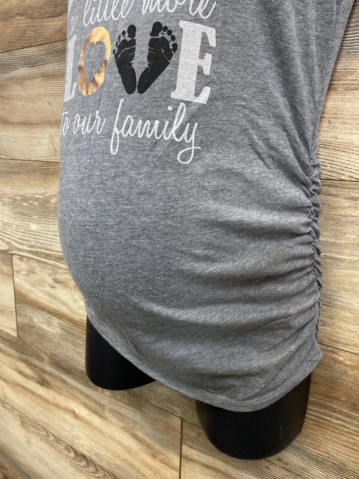 Motherhood Maternity Adding A Little More Love Shirt Grey sz XS