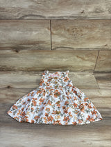 Little Lass Button Front Floral Dress White sz 12m