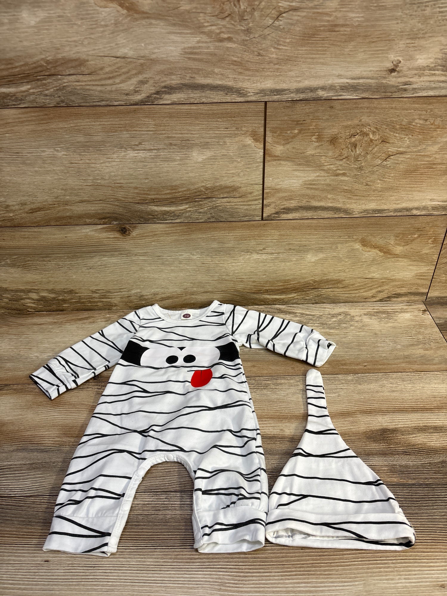 StylesILove 2pc Mummy Coverall & hat Set White sz 3-6m