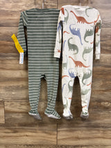 NEW Just One You 2pk Blanket Sleepers Green/White sz 2T