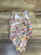 Shein 1pc Cut-Out Floral Swimsuit Pink sz 18-24m