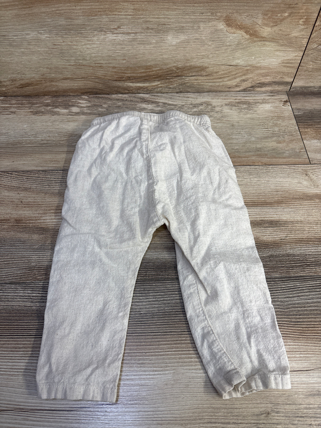 H&M Linen-Blend Drawstring Pants Cream sz 12m