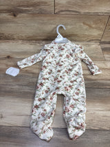 NEW Kyle + Deena 2pc Velour Footed Coverall & Hat Set White sz 0/3m
