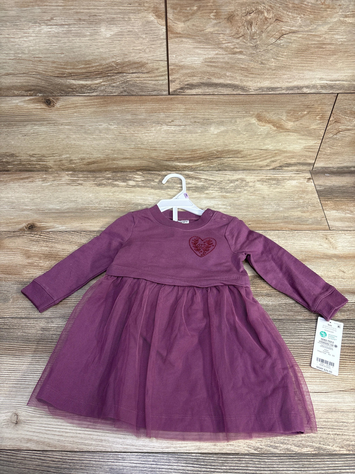 NEW Carter's Sweatshirt Dress Mauve sz 9m