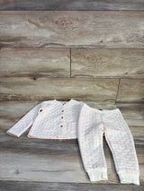 7 For All Mankind 2pc Quilted Houndtooth Cardigan & Pants Set White sz 24m