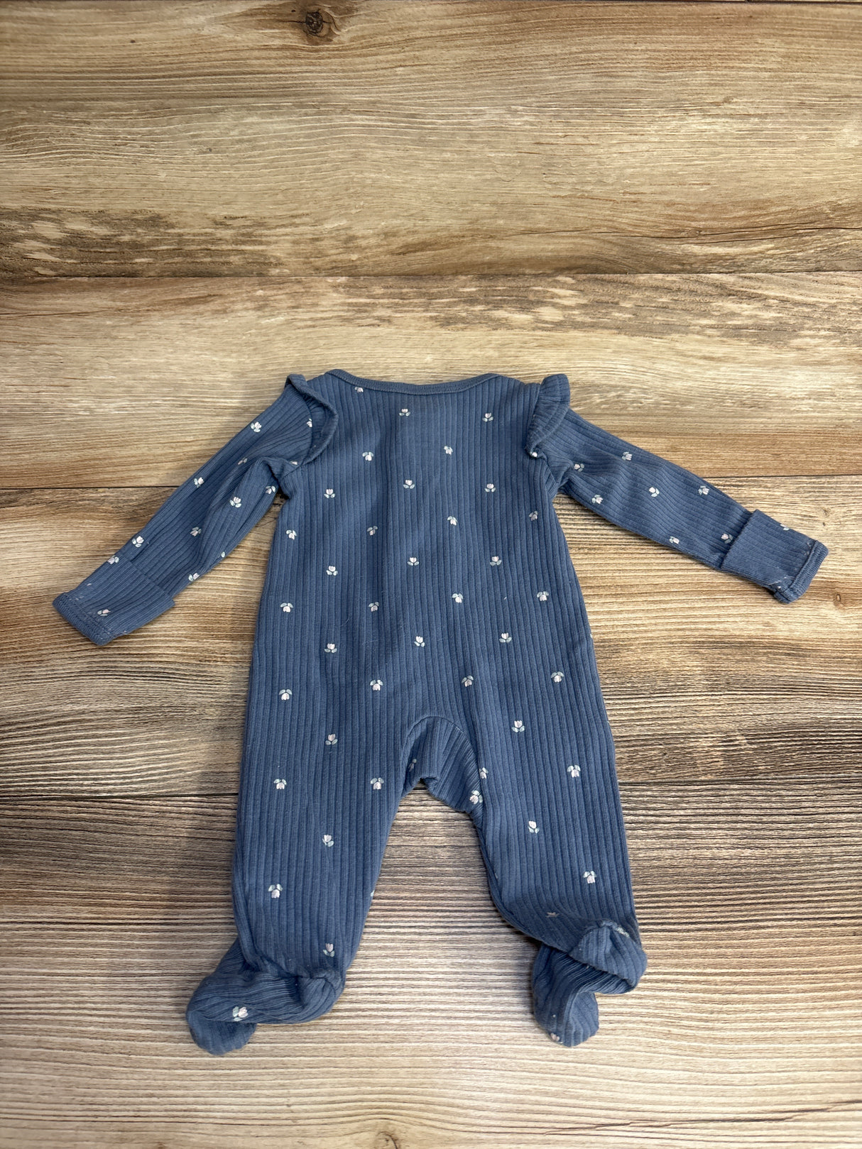 Carter's Floral Ribbed Sleeper Blue sz Preemie