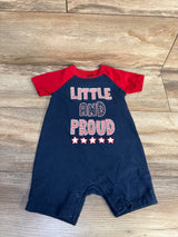 Way To Celebrate! Patriotic Little And Proud Romper Red sz 12m