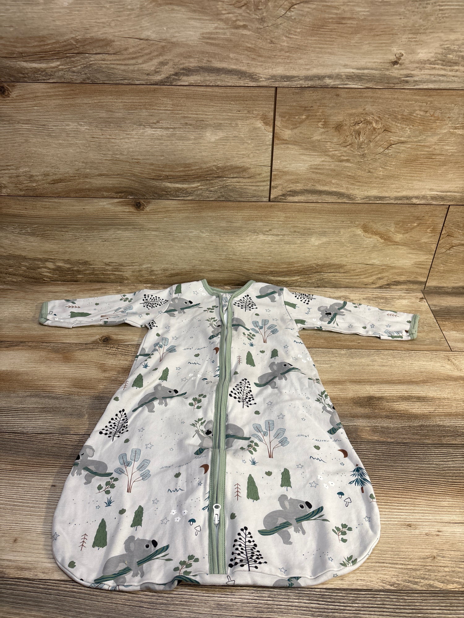 Jellymoni Koala Print Zip Sleep Sack Green sz 0-6m