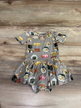 Posh P. Bamboo Sushi Twirl Skirt Bodysuit Dress Grey sz 6-12m