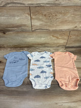 Carter's 3pk Shark Bodysuits Blue sz 3m