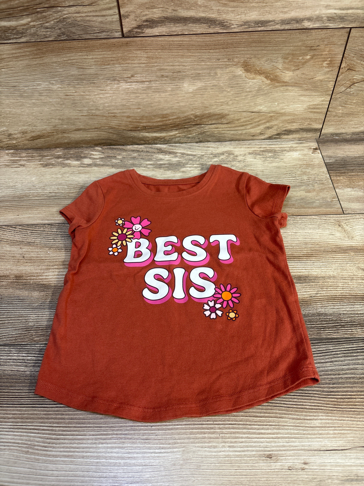 Jumping Beans Best Sis Shirt Orange sz 3T
