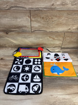Thremhoo High Contrast Tummy Time Mirror with Teethers and Soft Crinkle Book