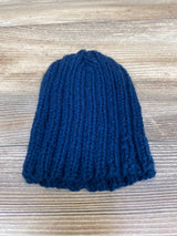 Handknit Newborn Beanie Navy