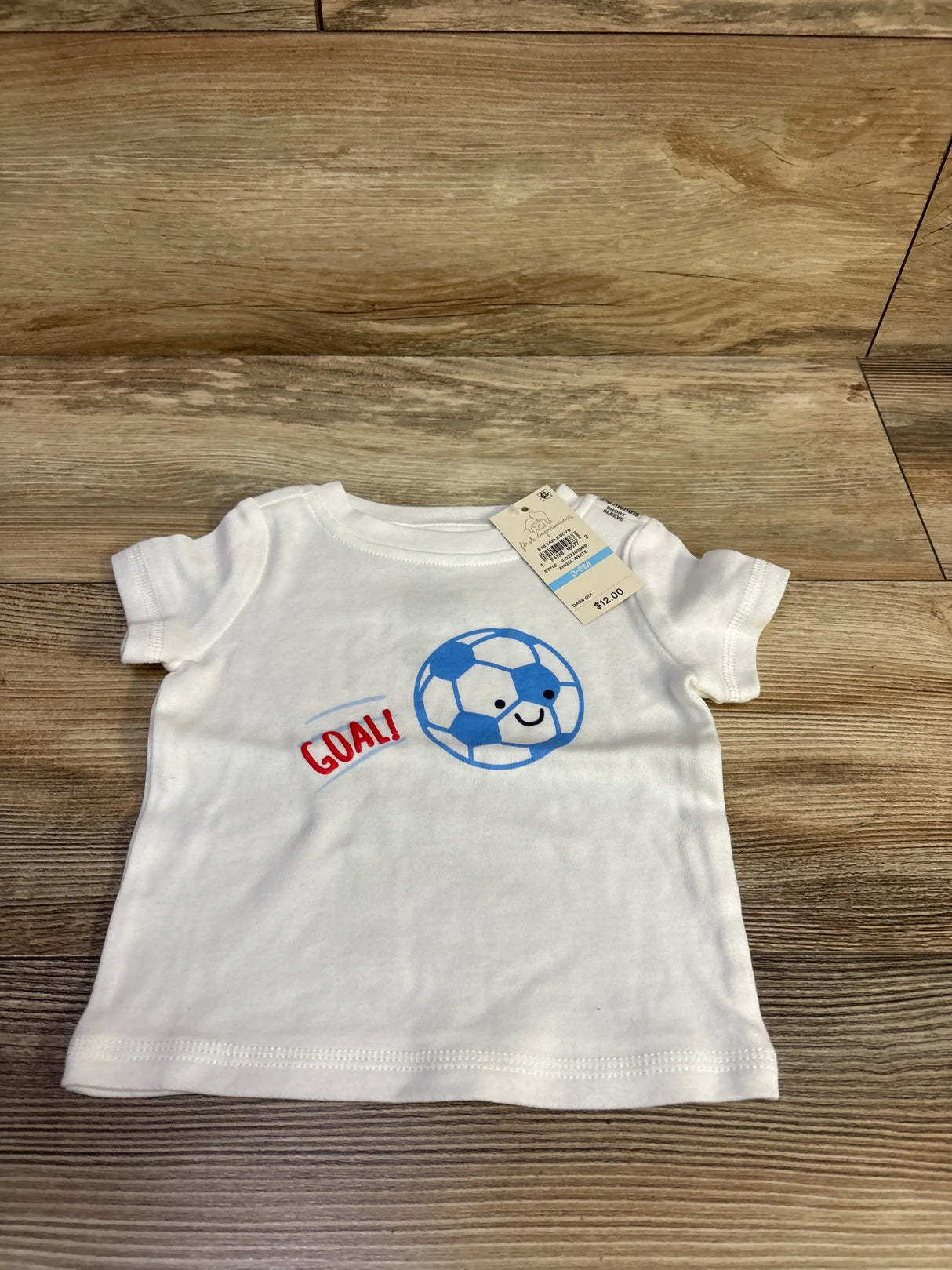 NEW First Impressions Goal Shirt White sz 3-6m