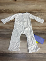 NEW KicKee Pants Basic Ruffle Coverall White sz 6-9m - Me n Mommy To Be