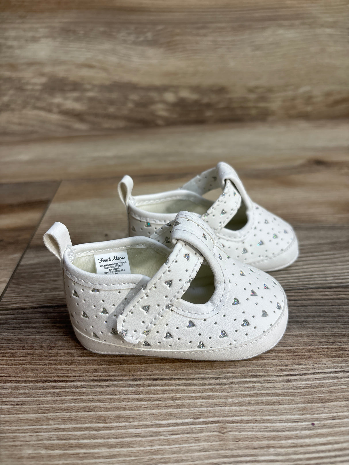 First Steps Mary Jane Soft Sole Shoes White sz 2c