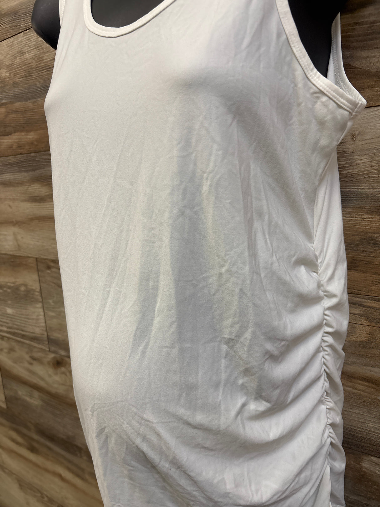 Time and Tru Maternity Ruched Tank Top White sz Medium