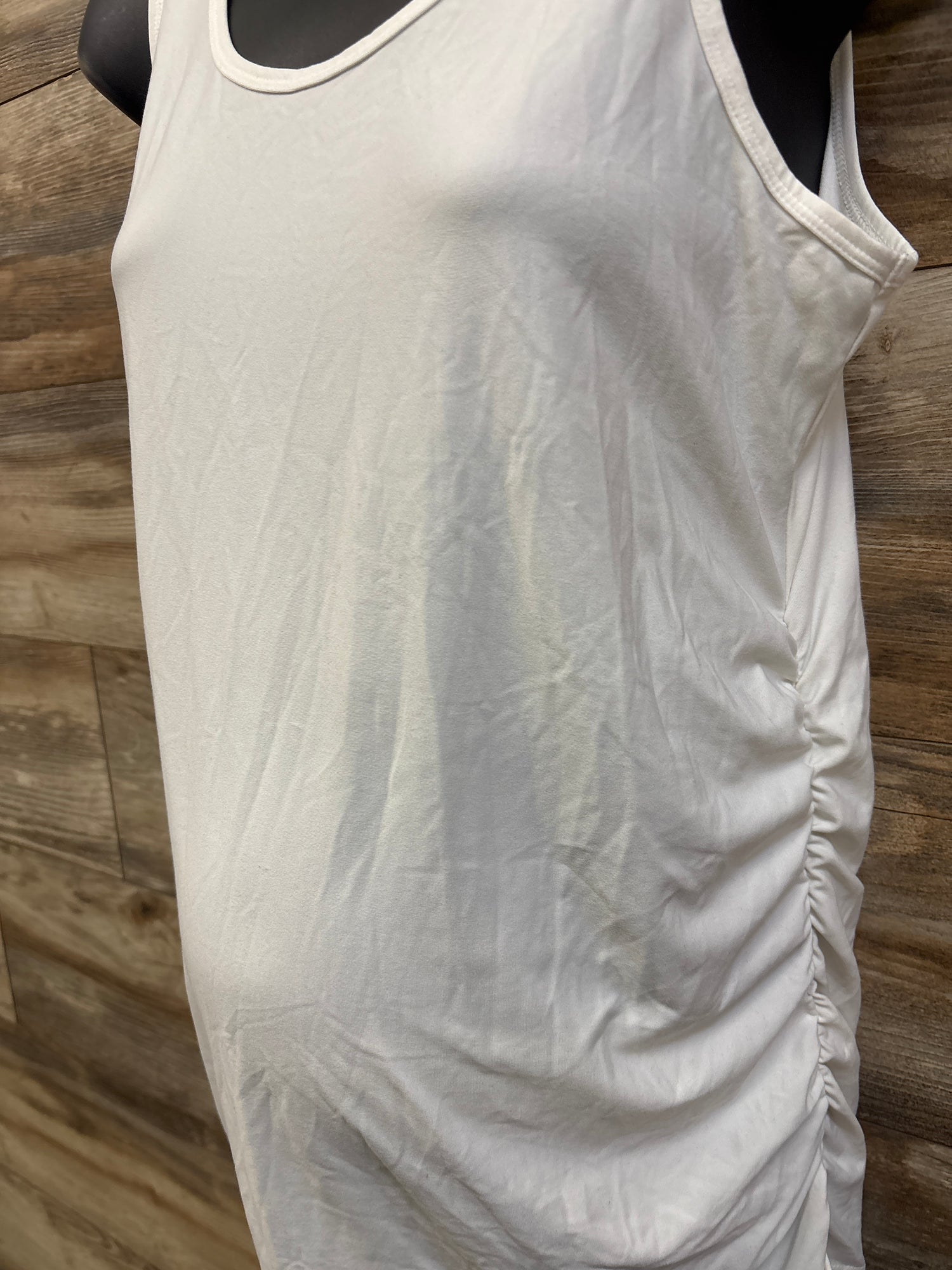 Time and Tru Maternity Ruched Tank Top White sz Medium