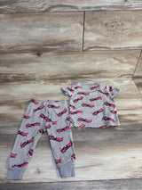 Old Navy 2pc Firetruck Pajama Shirt Taupe sz 12-18m