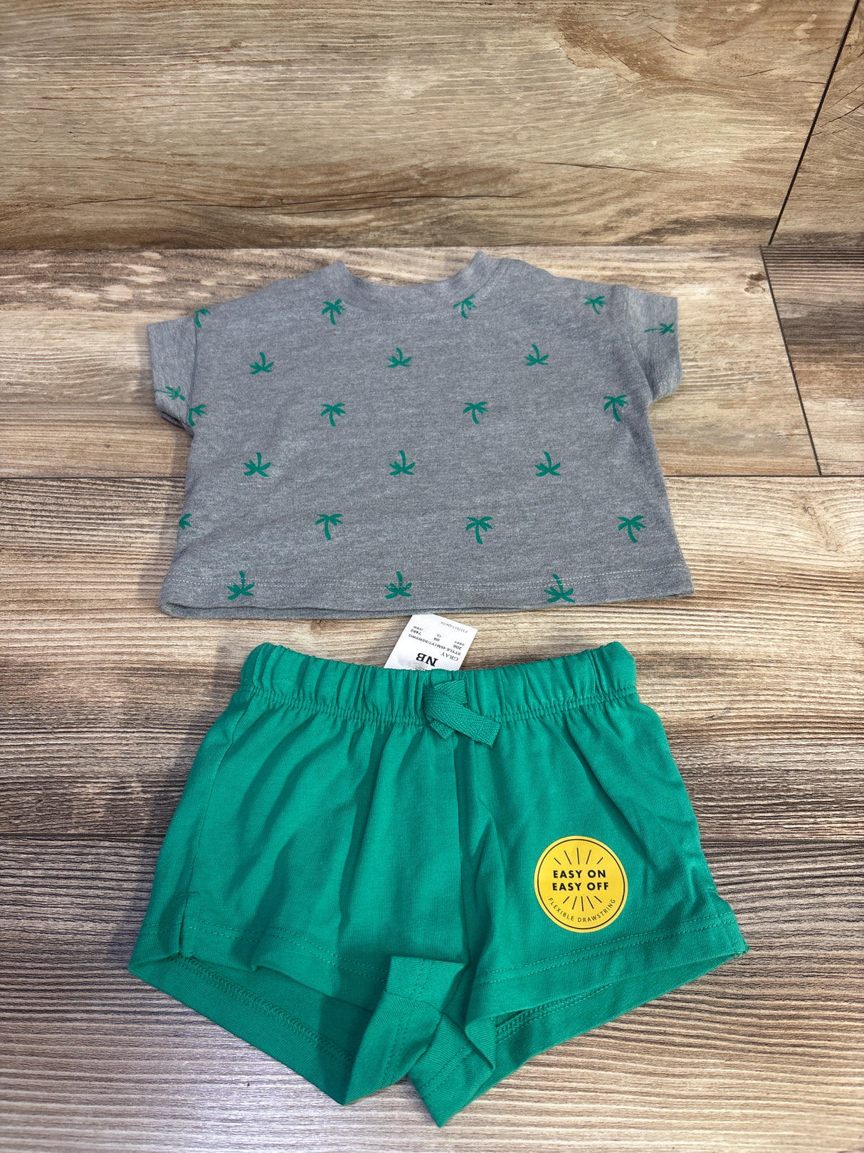 NWOT Cat & Jack 2pc Shirt & Shorts Set Grey sz Newborn