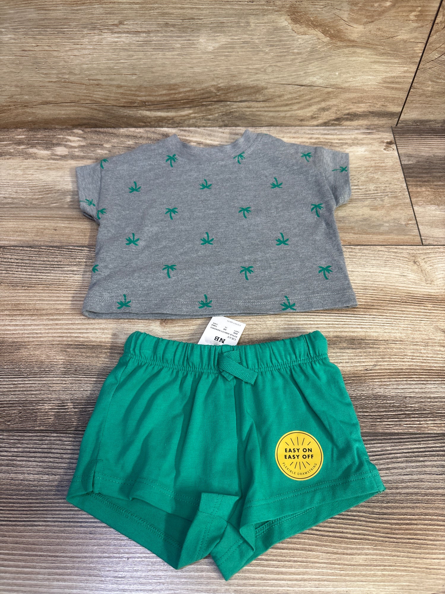 NWOT Cat & Jack 2pc Shirt & Shorts Set Grey sz Newborn