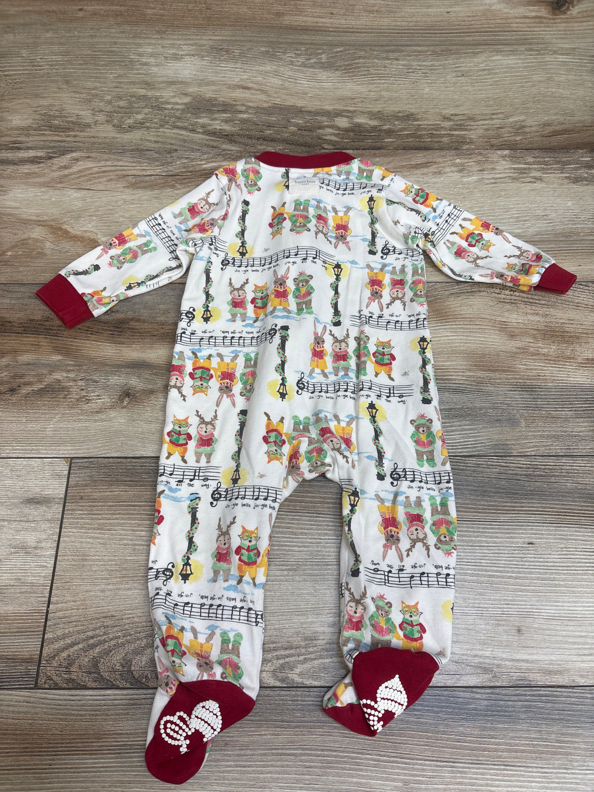 Burt's Bees Baby Organic Christmas Carolers Sleeper White sz 6-9m