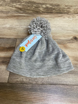 NEW Cat & Jack Fleece Pom Pom Beanie Grey sz 2T-5T