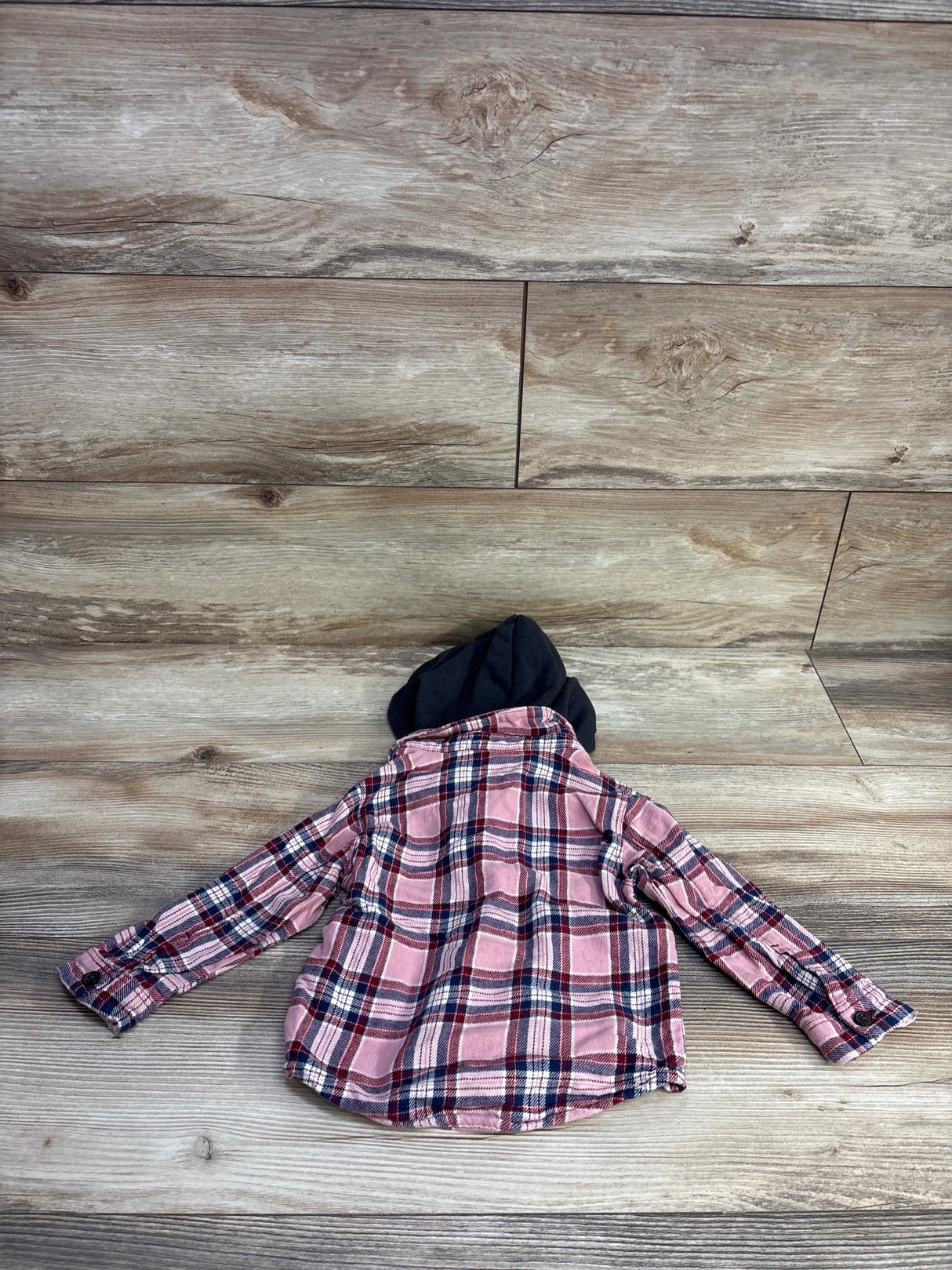 Old Navy Hooded Flannel Pink sz 18-24m - Me n Mommy To Be