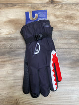 NEW ThermaWear Kid's Shark Winter Ski Gloves Black