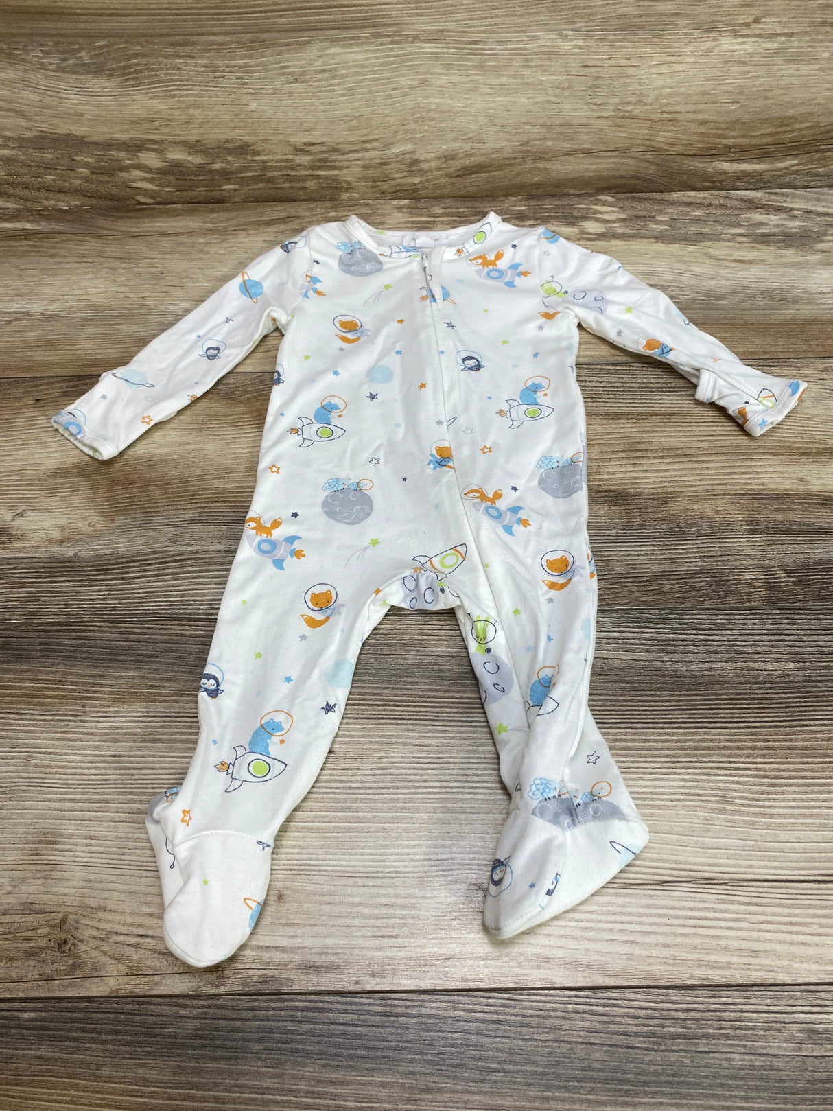 Angel Dear Space Animals Footie White sz 3-6m