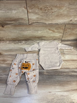 Rabbit + bear Organic 2pc Pumpkin Bodysuit & Pant Set Beige sz 0-3m