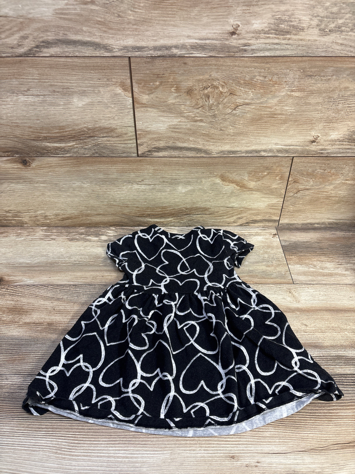Jumping Beans Heart Print Dress Black sz 2T