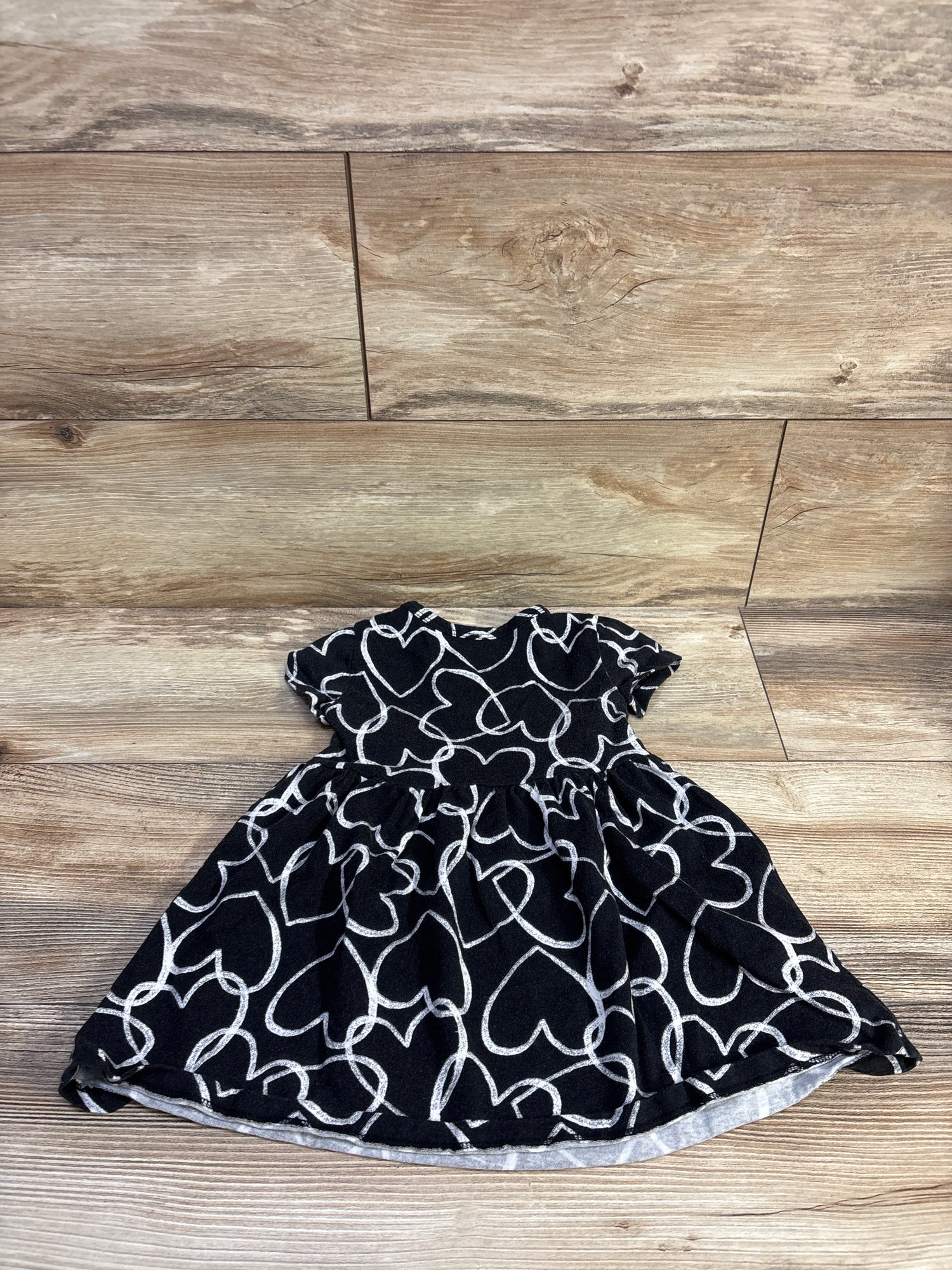 Jumping Beans Heart Print Dress Black sz 2T
