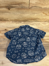 Gym Friends Star Wars Button-Up Shirt Blue sz 2T