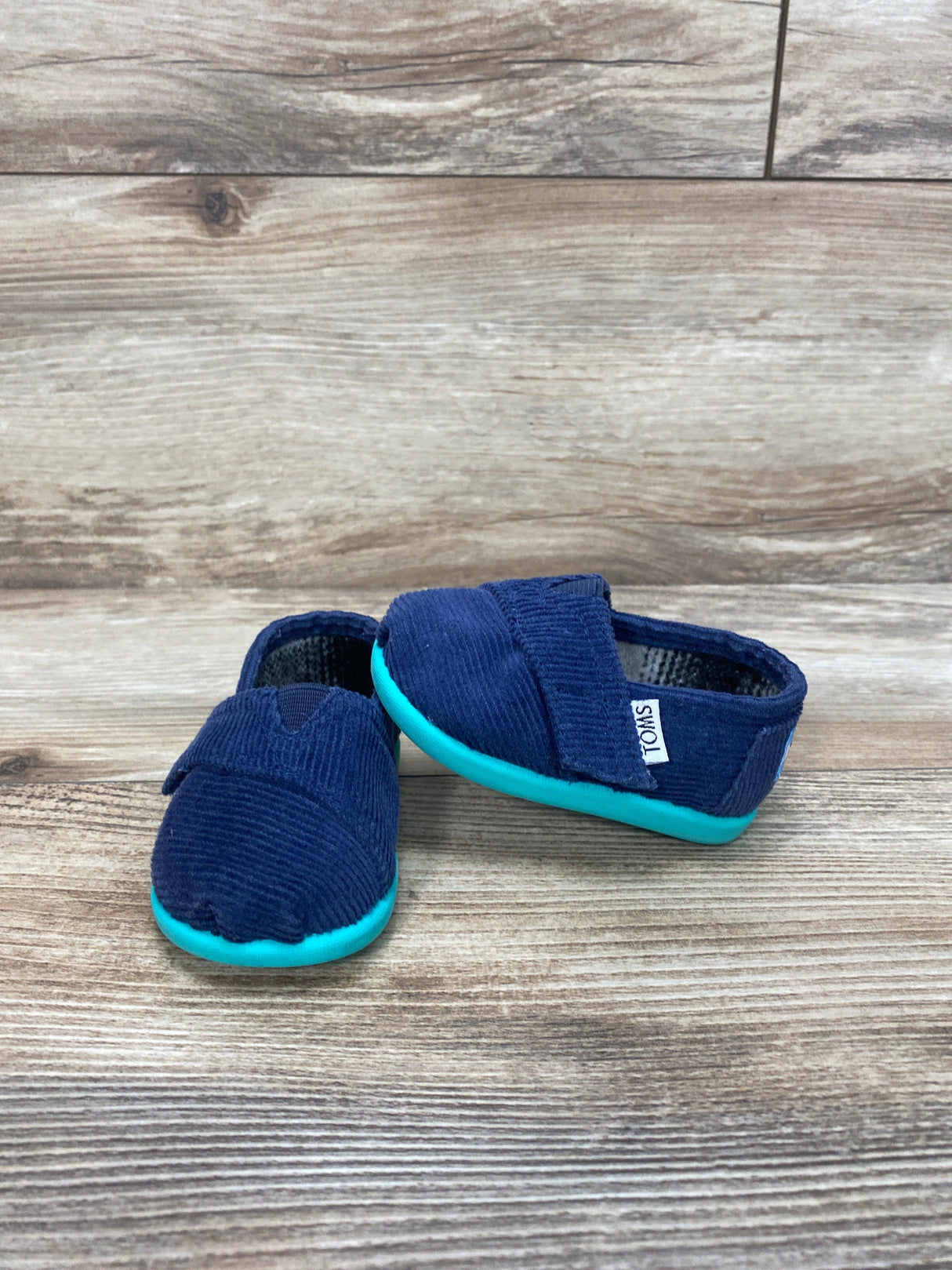 Toms Blue Tiny Alpargata Canvas Shoes sz 3c - Me 'n Mommy To Be