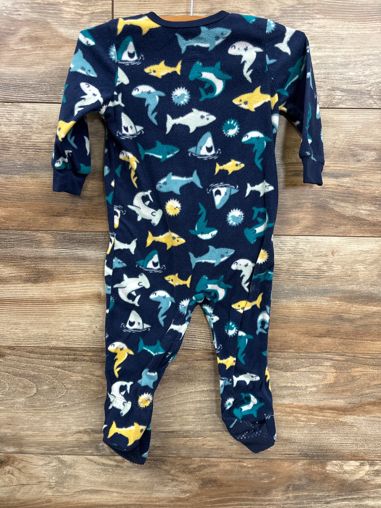Jumping Beans Shark Print Blanket Sleeper Navy sz 12m
