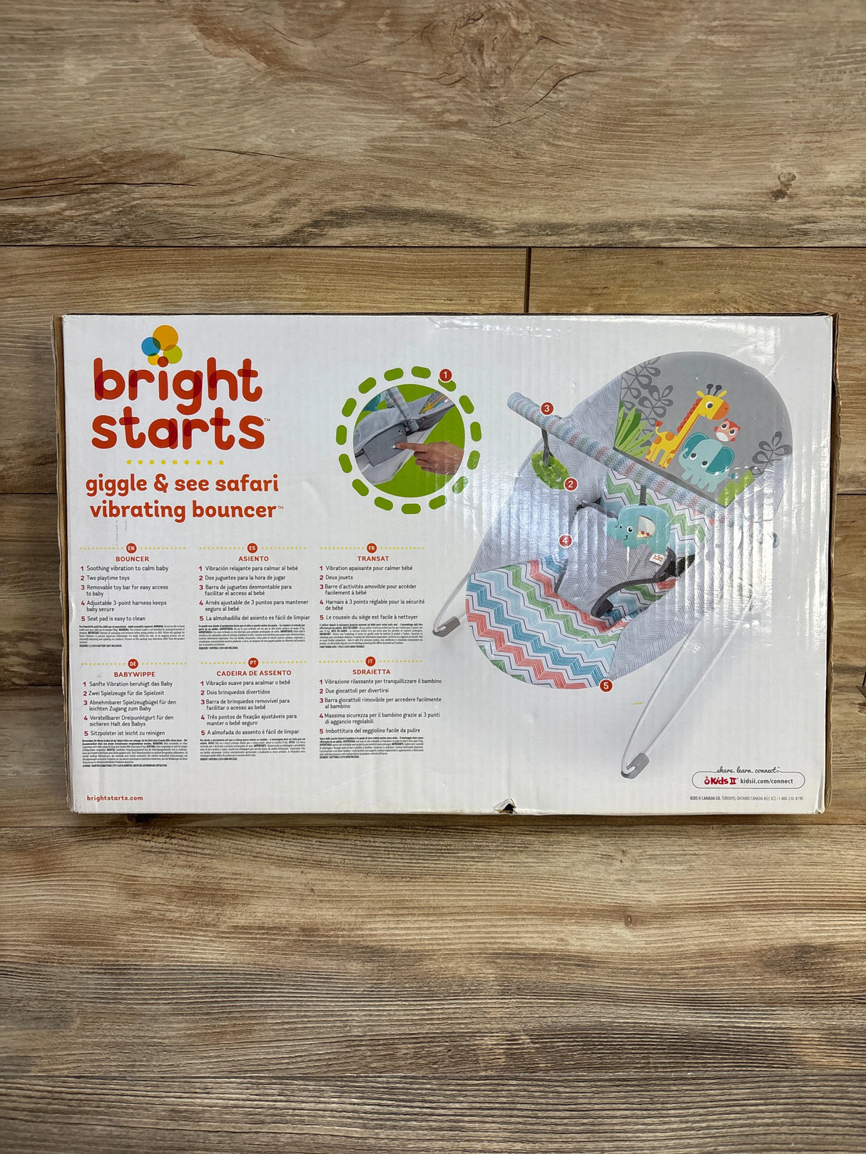 NEW Bright Starts Giggle & See Safari Vibrating Bouncer - Me n Mommy To Be