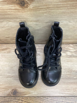 Old Navy Faux Leather Combat Boots Black sz 6c